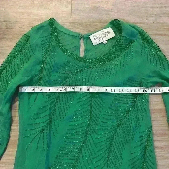 Rory Beca Haldi Beaded Dress size Small Kelly Green - Picture 5 of 16